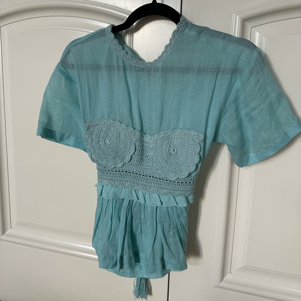 Ulla Johnson Light Blue Cari blouse